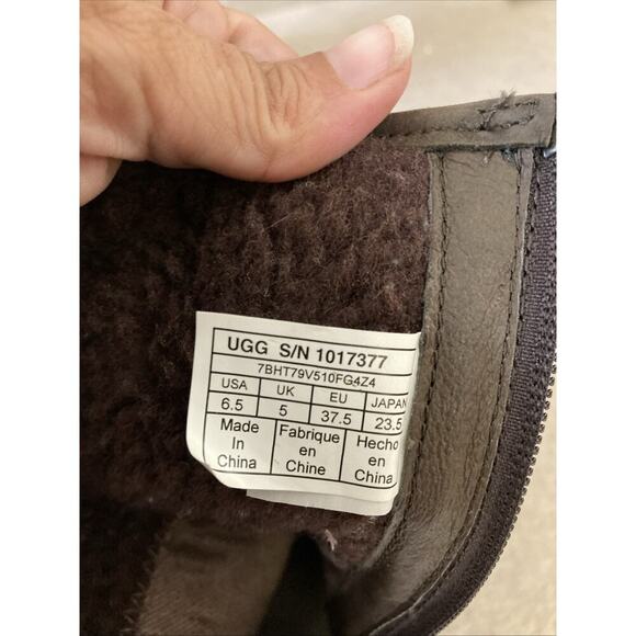 UGG Robbie Waterproof Boots Women’s Sz 6.5 Brown Leather Sherpa 017377 Outdoor - Picture 9 of 9